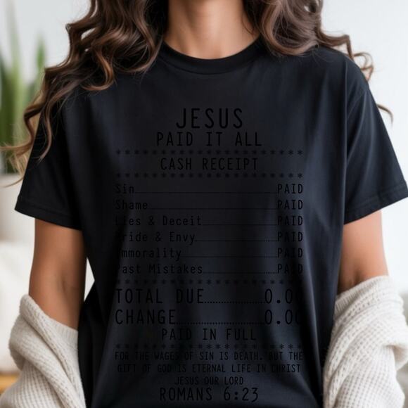 Women Christian Shirt Jesus paid the Price Faith T shirt Graphic Tee Unisex Gift - Picture 3 of 4